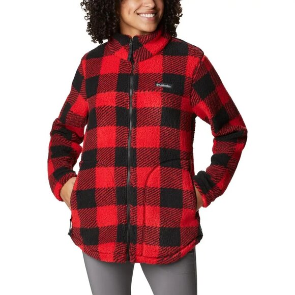 Columbia Women's West Bend Full Zip Fleece Jacket Plus Size 2X Red MSRP $110 - Picture 1 of 7